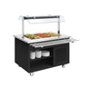Kold buffetvogn DANZIG - 1300mm - til 3x GN 1/1 - med bakkeskinne - sort