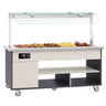 Buffetwagen warm PARIS - 2000mm - für 5x GN 1/1 - mit Bain-Marie, Tellerablge & Rollen