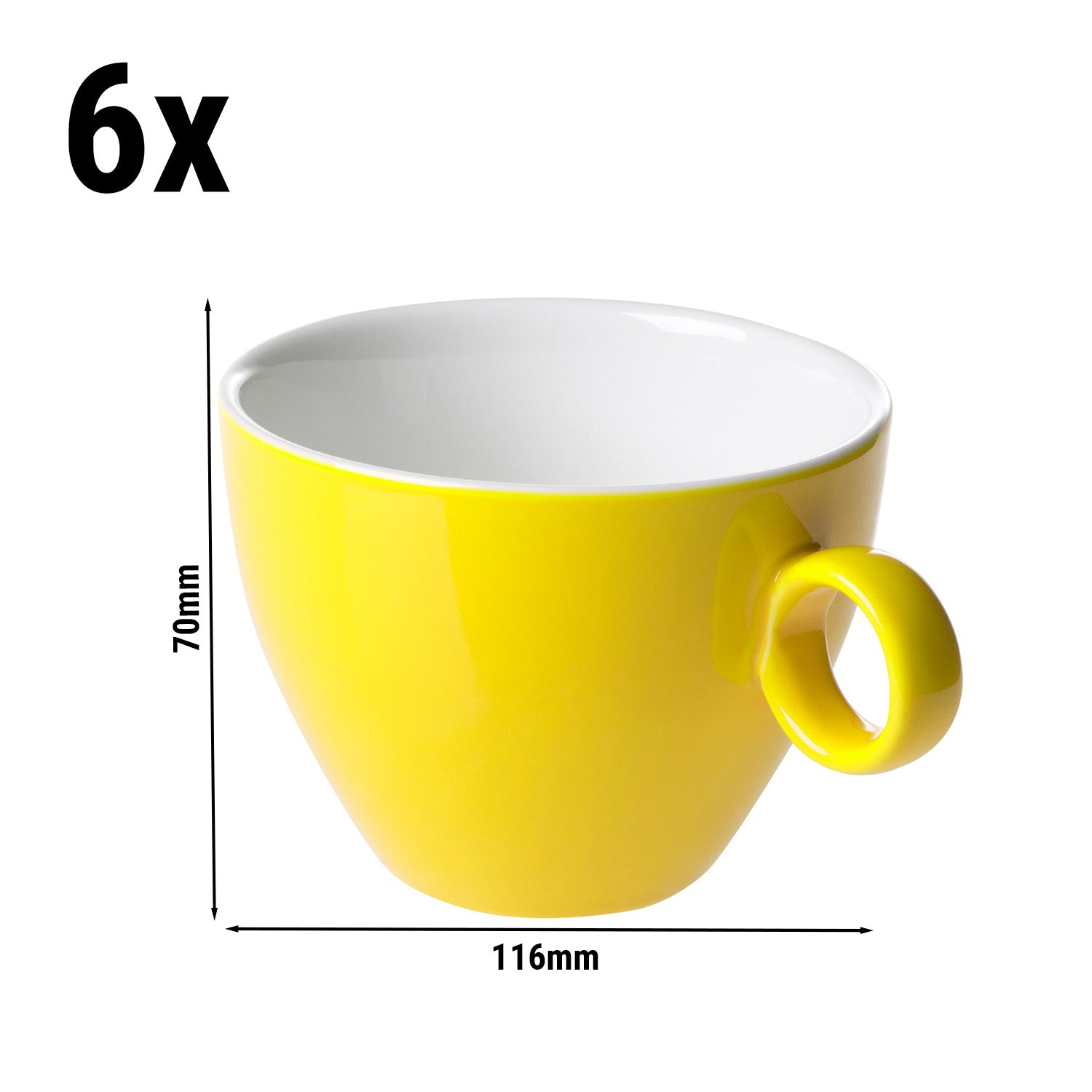 (6 stk.) BART COLOUR CAFE - Cappuccinokop - 230 ml - Gul