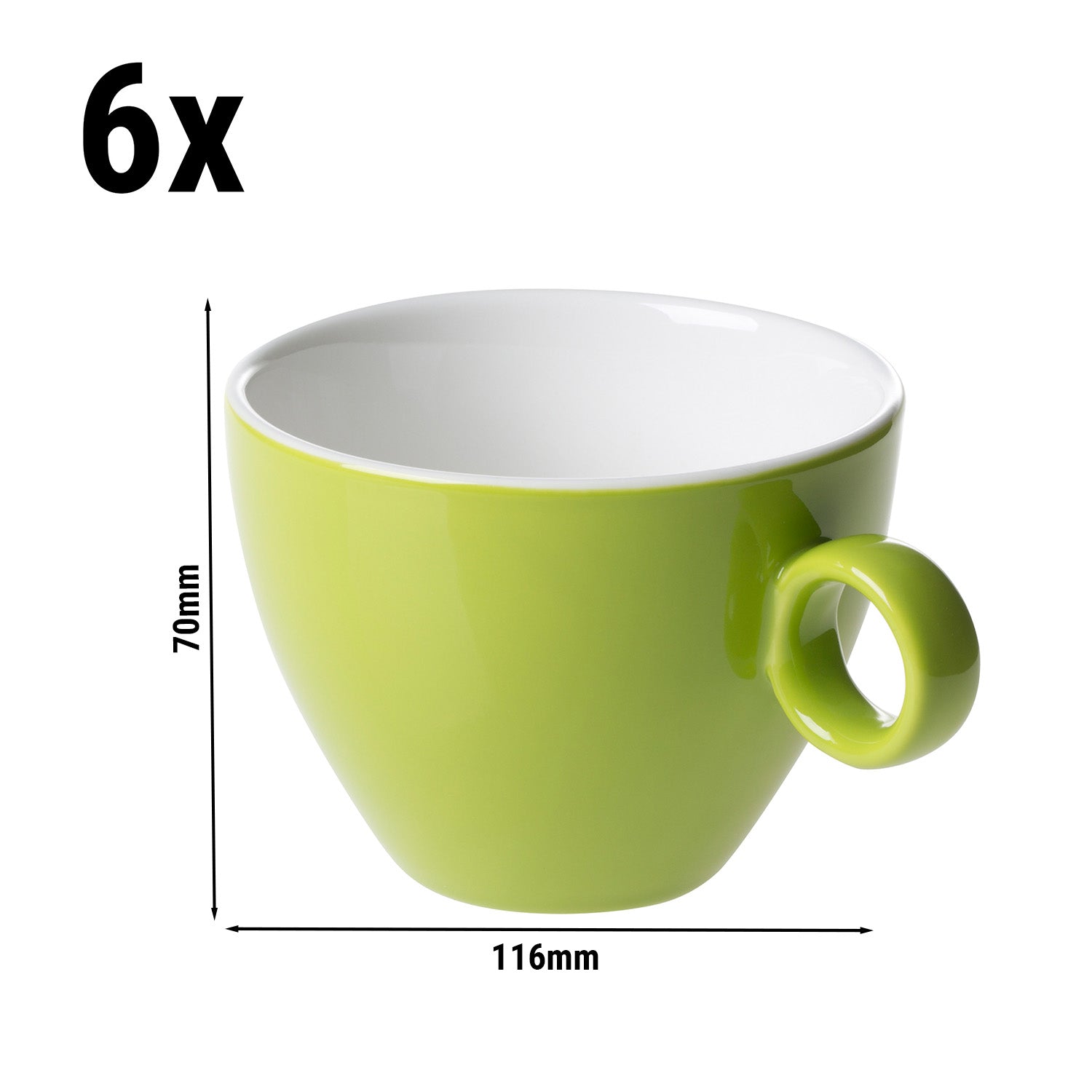 (6 stk.) BART COLOUR CAFE - Cappuccinokop - 230 ml - Lime