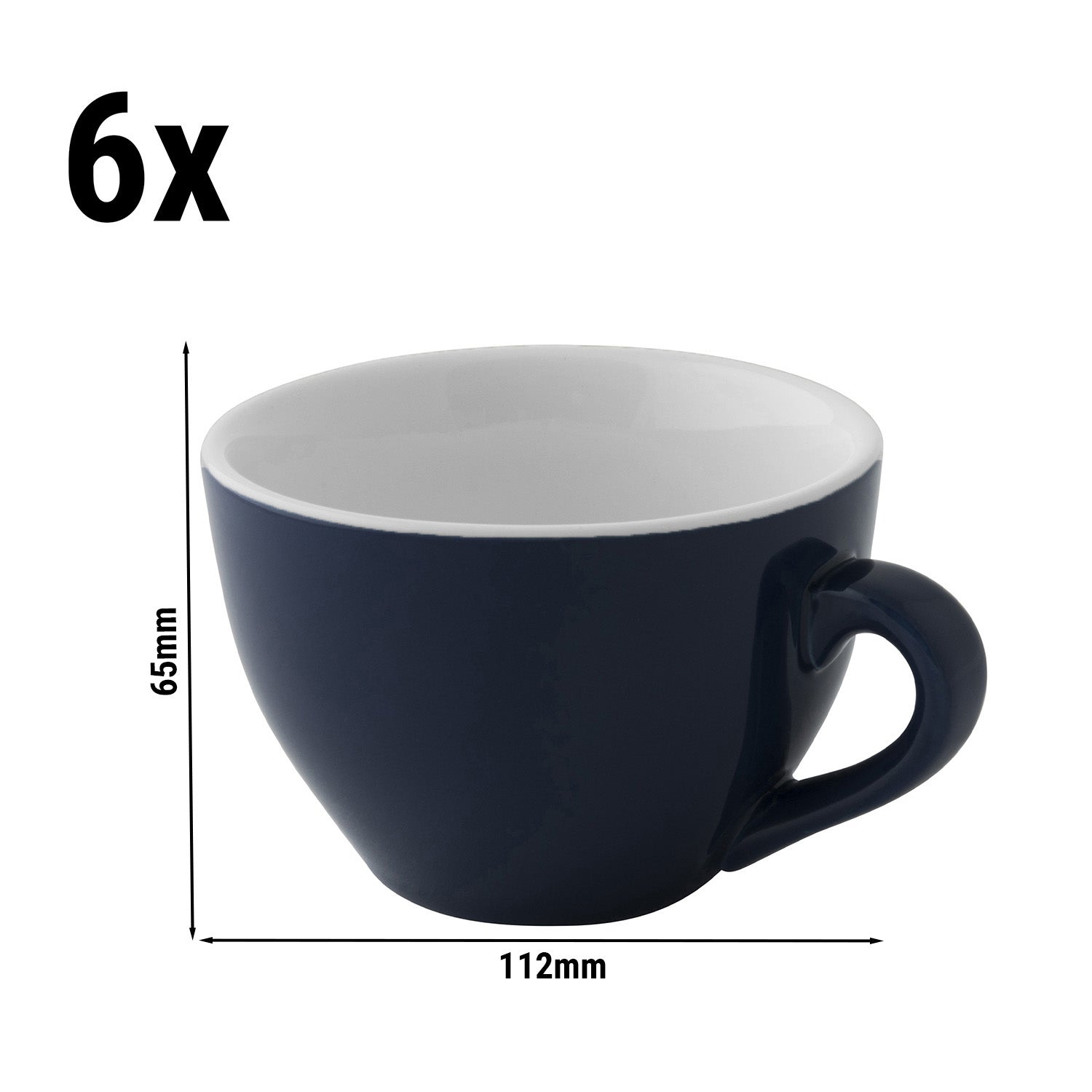 (6 stk.) FARVER - Cappuccinokop - 180 ml - Blå