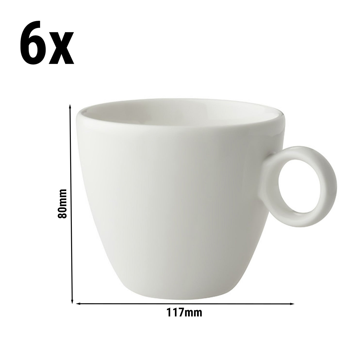 (6 stk.) BART - Cappuccinokop - 265 ml - Elfenben