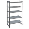 CAMBRO | Camshelving® - Basics Plus - Basisreol - 1220 mm - med 4 slidser og 1 lukket hylde