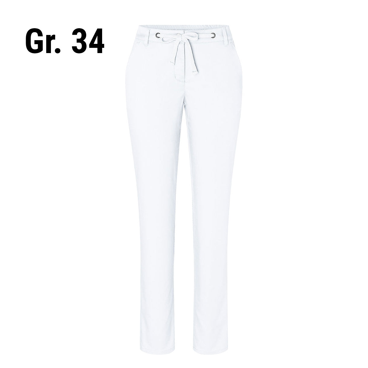 (6 stk) Karlowsky - Damebukser Chinos Modern-Stretch -Hvid- Str. 34