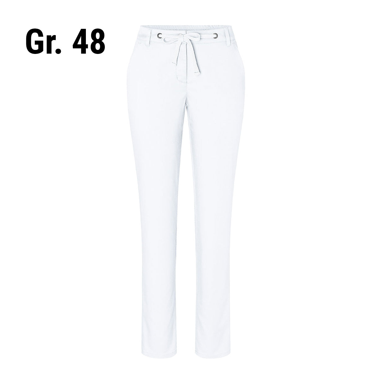 (6 stk) Karlowsky - Damebukser Chinos Modern-Stretch -Hvid- Str. 48