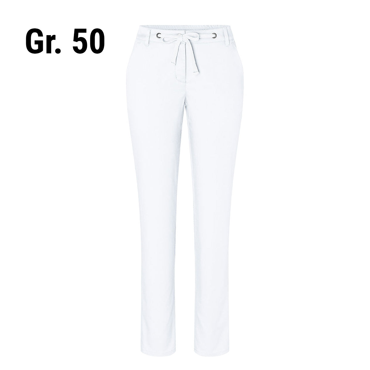 (6 stk) Karlowsky - Damebukser Chinos Modern-Stretch -Hvid- Str. 50