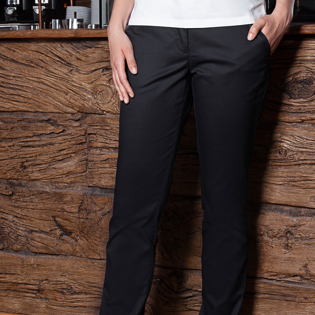 Karlowsky - Damebukser Chinos Modern-Stretch -Sort - Str. 34