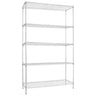 Stålhylde - 1200x450mm - 5 hylder - krom