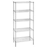 Stålhylde - 900x450mm - 5 hylder - krom