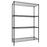 Stålhylde - 1200x450mm - 4 hylder - Sort
