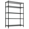 Stålhylde - 1200x450mm - 5 hylder - Sort
