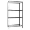 Stålhylde - 900x450mm - 4 hylder - Sort