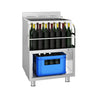 Cocktailstation - rustfrit stål - 600x600mm - med 3 kølebassiner og flaskeholder