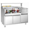 Cocktailbord - rustfrit stål - 1200x720mm - med 2 skuffer