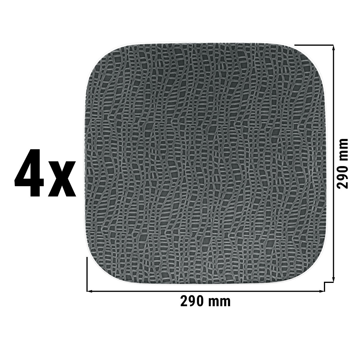 (4 stk.) Seltmann Weiden - Kup-plade flad kantet - 29 x 29 cm