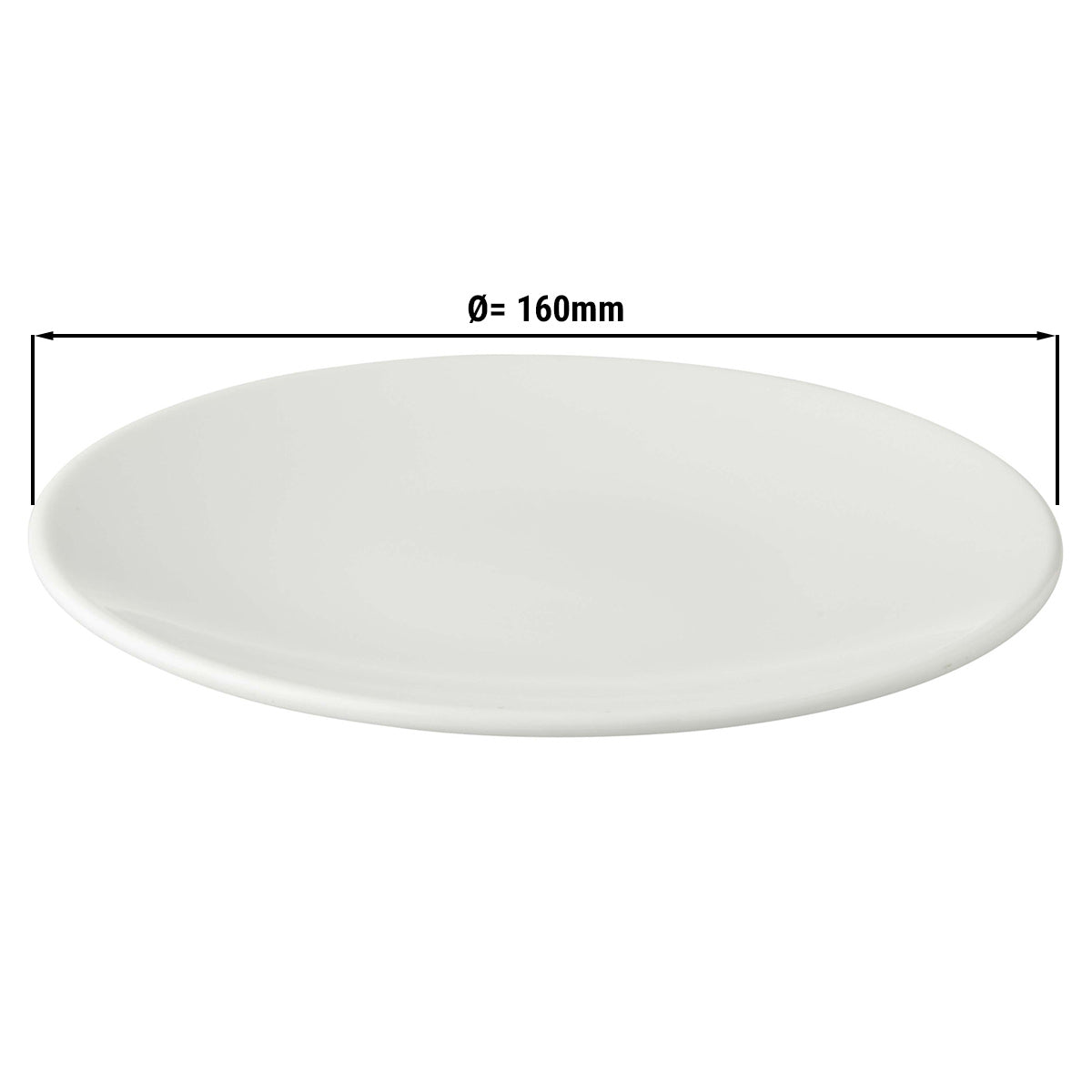 (6 stk.) WHITE DELIGHT - Coupe tallerken flad - Ø 160mm - Hvid