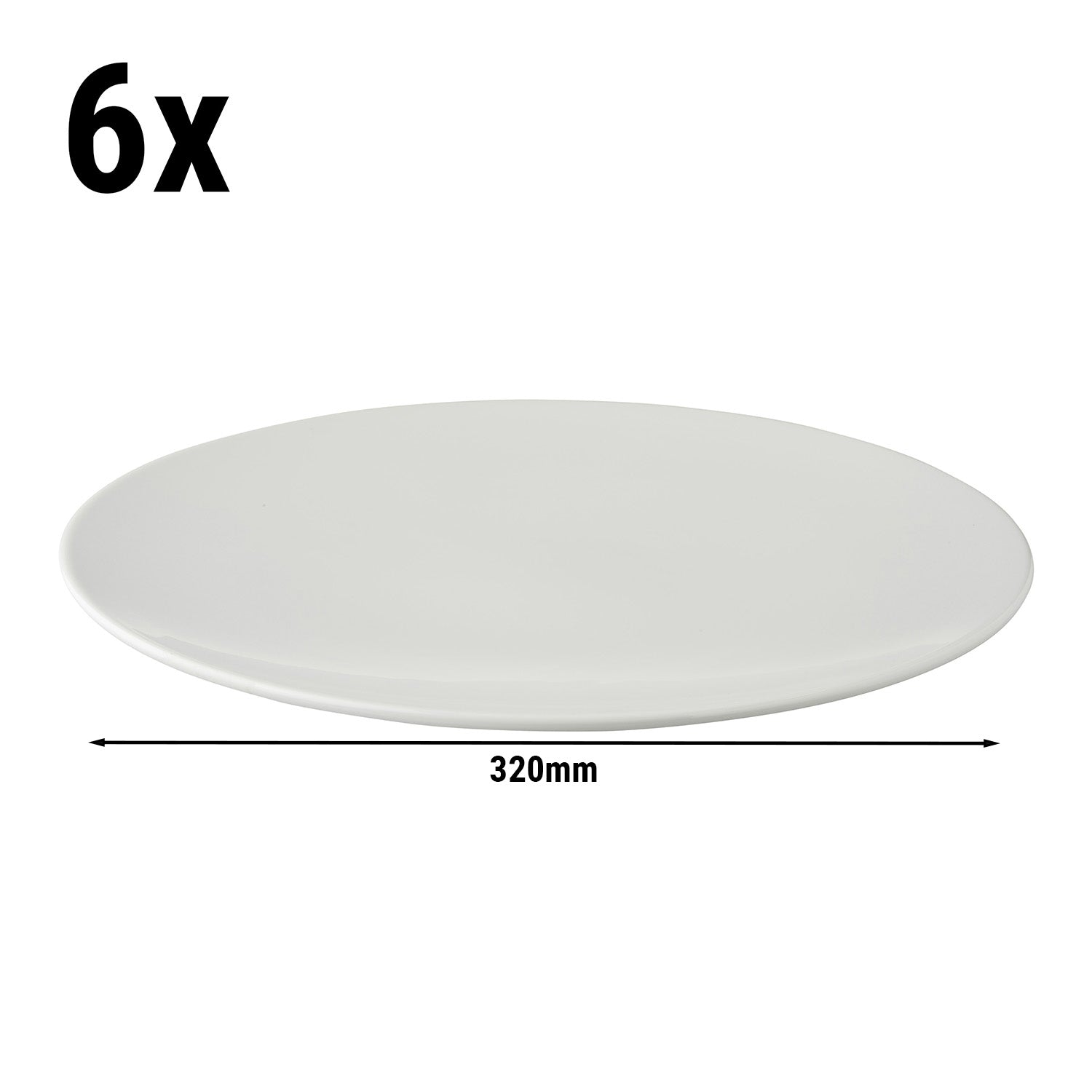 (6 stk.) WHITE DELIGHT - Coupe tallerken flad - Ø 320mm - Hvid