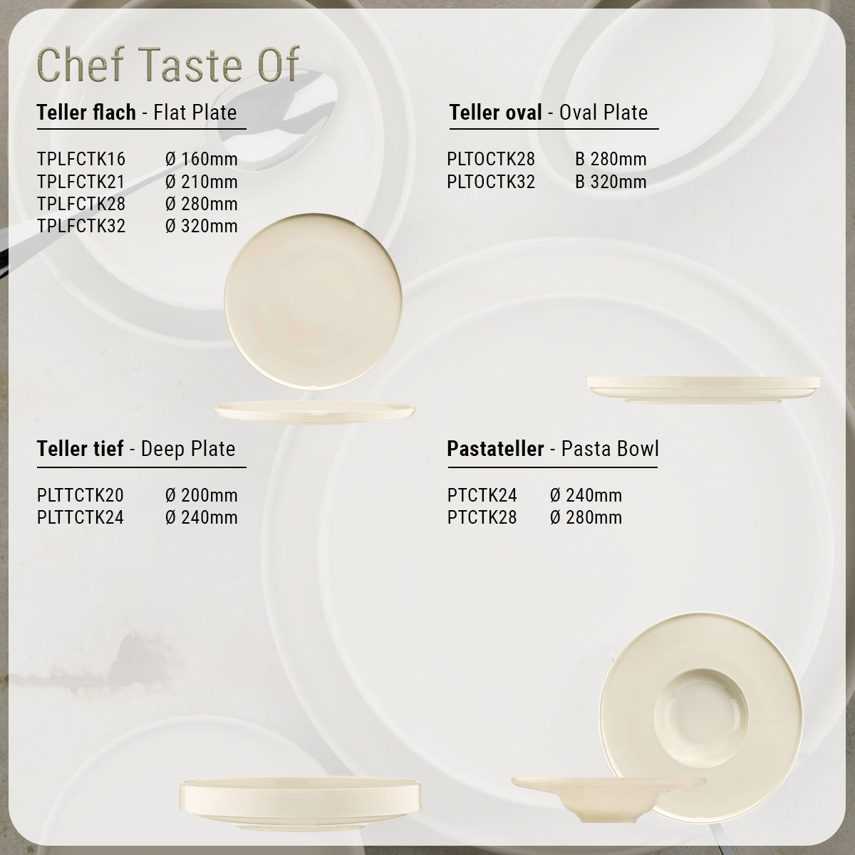 (24 stk.) CHEF TASTE OF - tallerken/ fad flad - Ø 28 cm