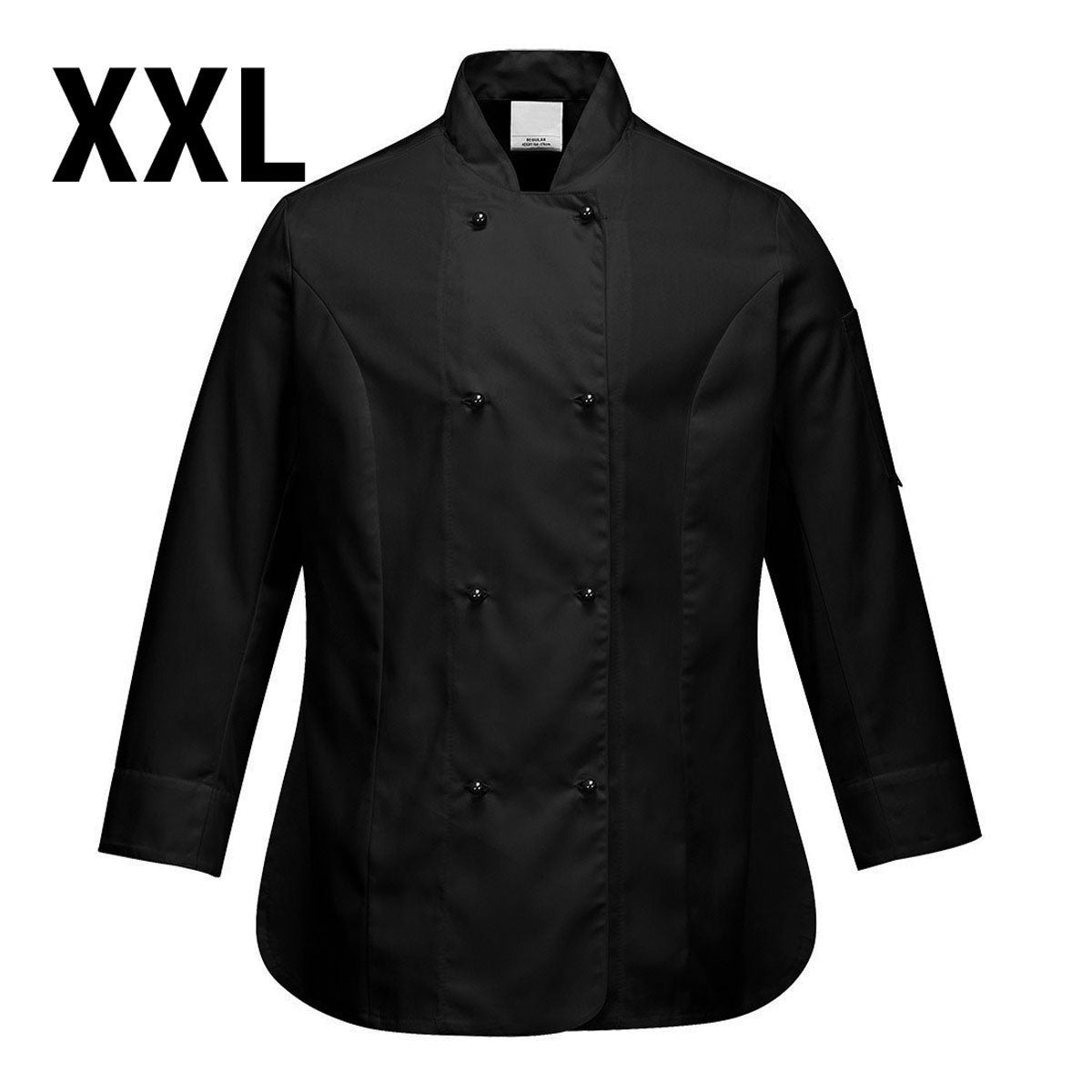 Ladies Cooking Jacket Langærmet - Sort - Størrelse: XXL