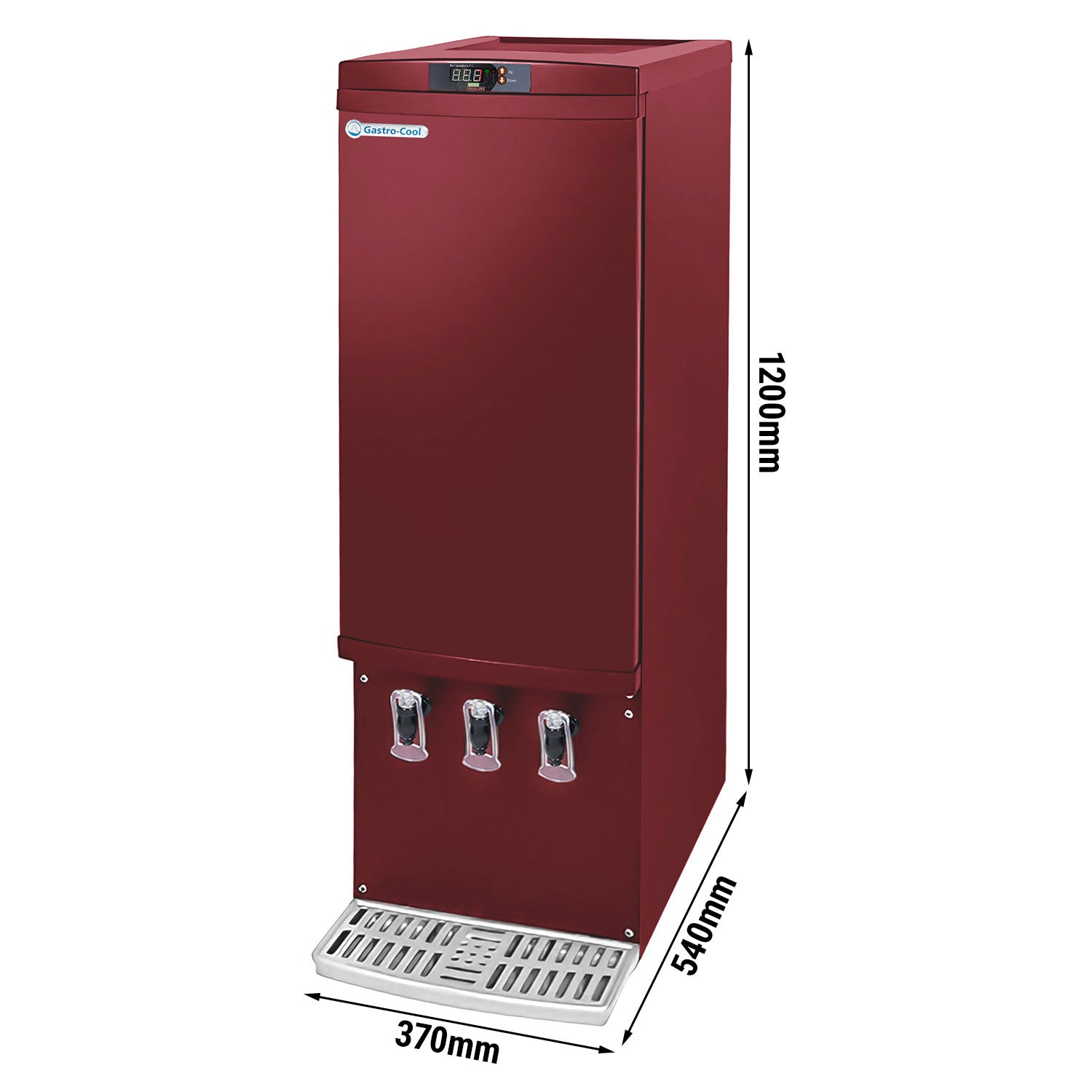 Dispenser-køleskab - 110 liter - vinrød
