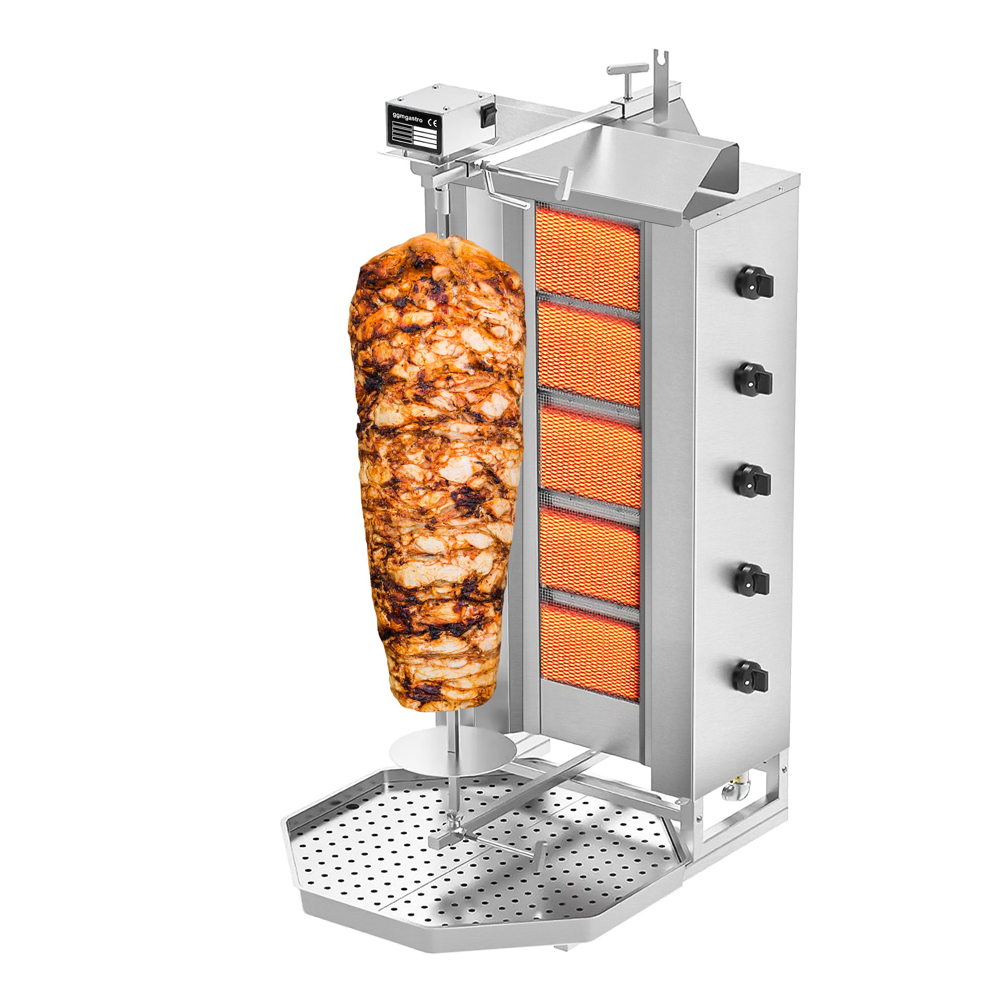 Kebabsteger - 5 brænder - maksimum 80 kg - inkl. Beskyttelsesplade