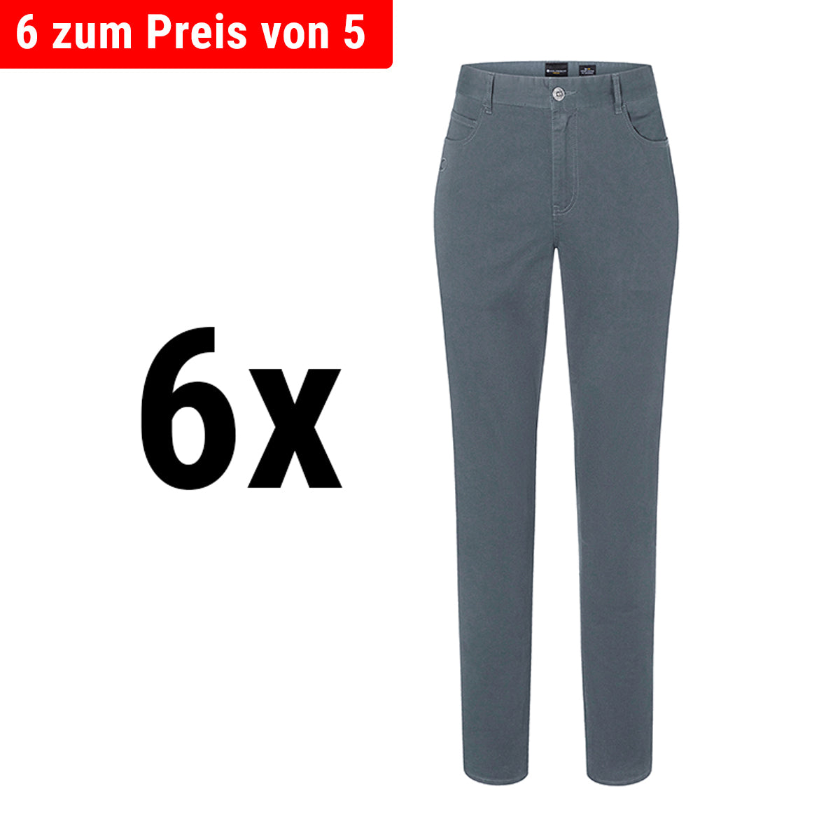 (6 stk.) Karlowsky - 5-lomme bukser til damer - Antracit - Størrelse: 48