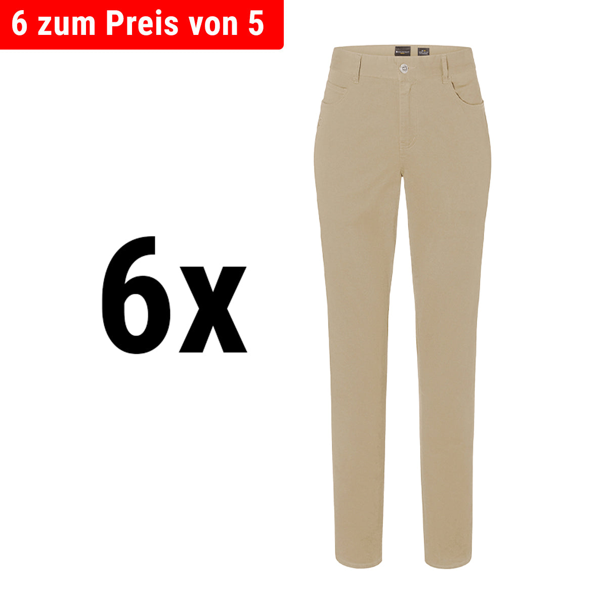 (6 stk.) Karlowsky - bukser med 5 lommer til damer - Pebble Grey - Størrelse: 46