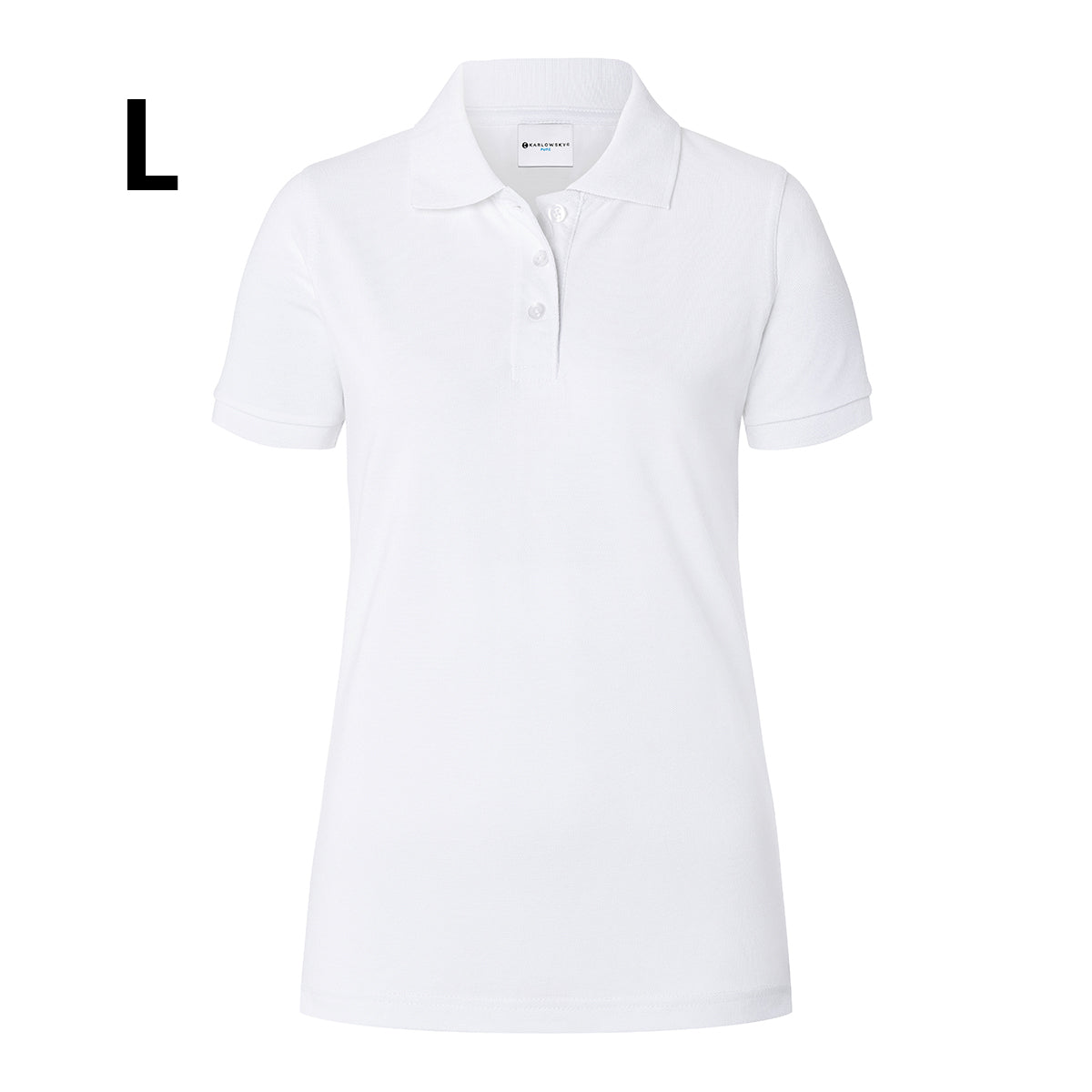 (6 stk) Karlowsky - Workwear Polo Shirt Basic til Damer - Hvid - Størrelse: L