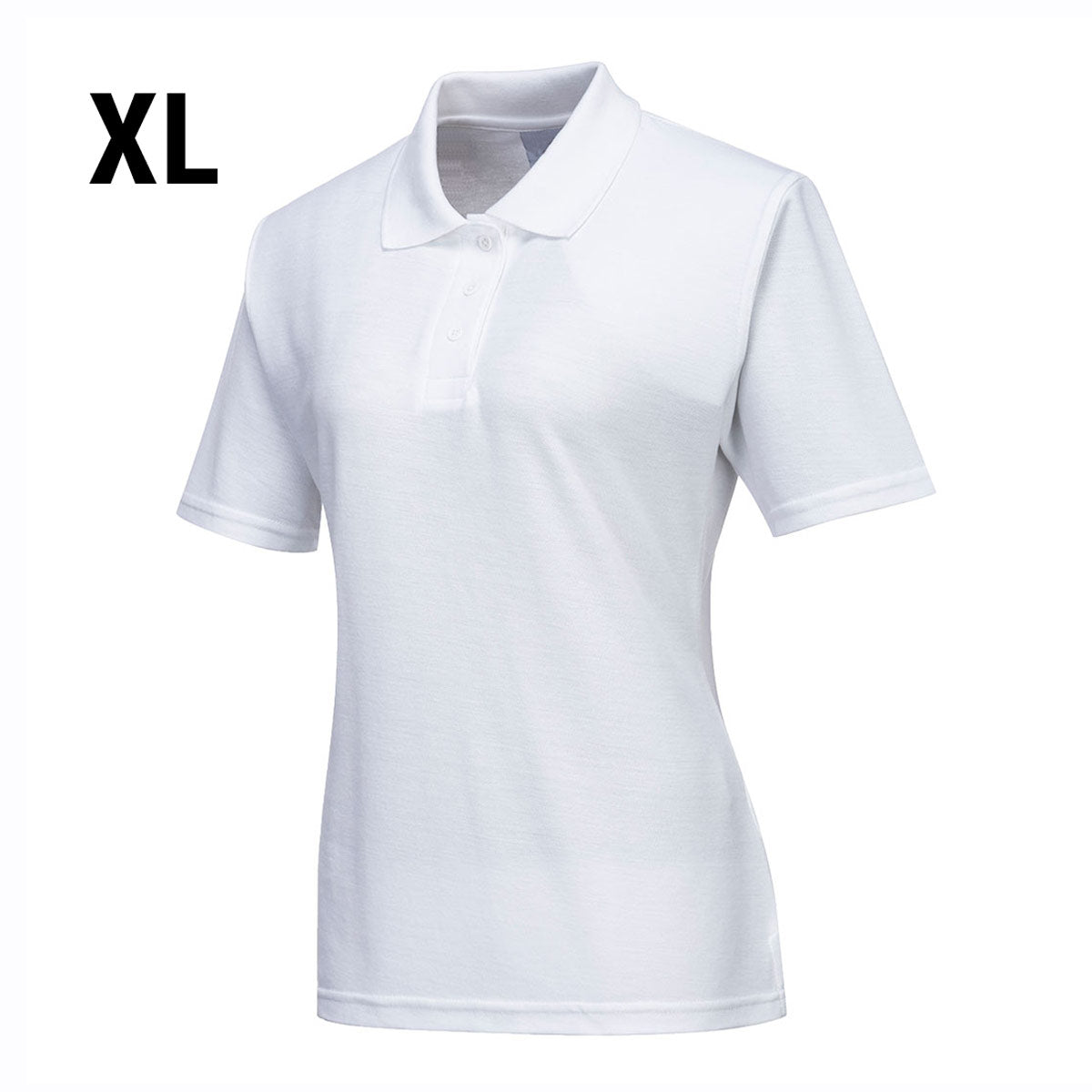 Poloshirt til damer - hvid - størrelse: XL