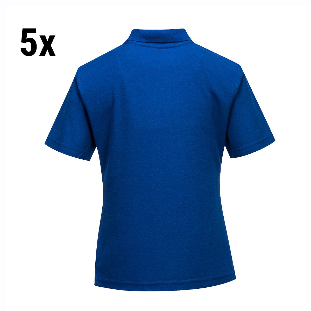 (5 stk.) Poloshirt til damer - kongeblå - størrelse: L