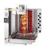 Elektrisk kebabrobot - 8 brændere - V-form - maks. 130 kg