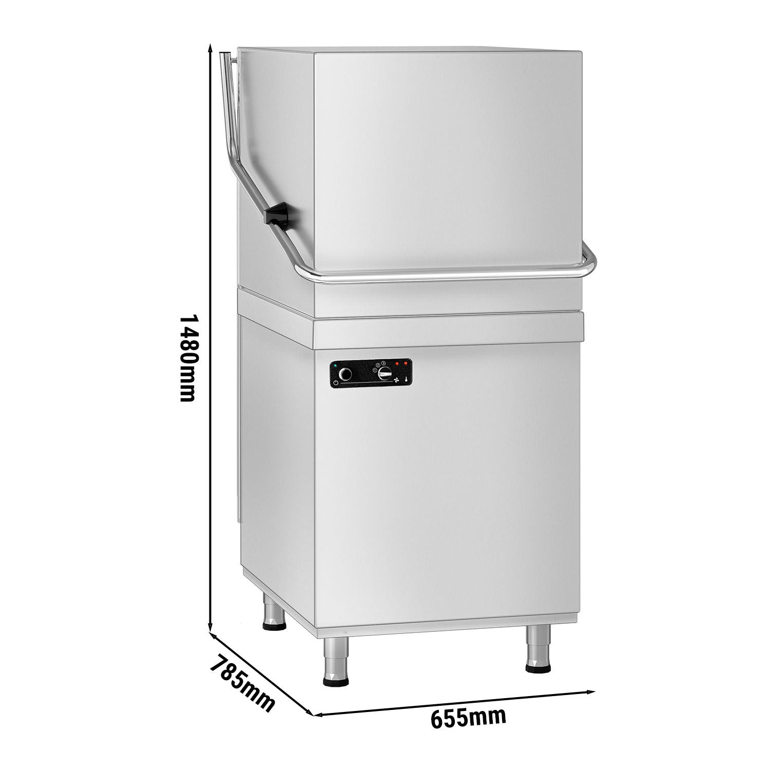 Hætteopvasker 6,52 kW - Med Vaskemiddelpumpe og Skyllemiddelpumpe og Afløbspumpe