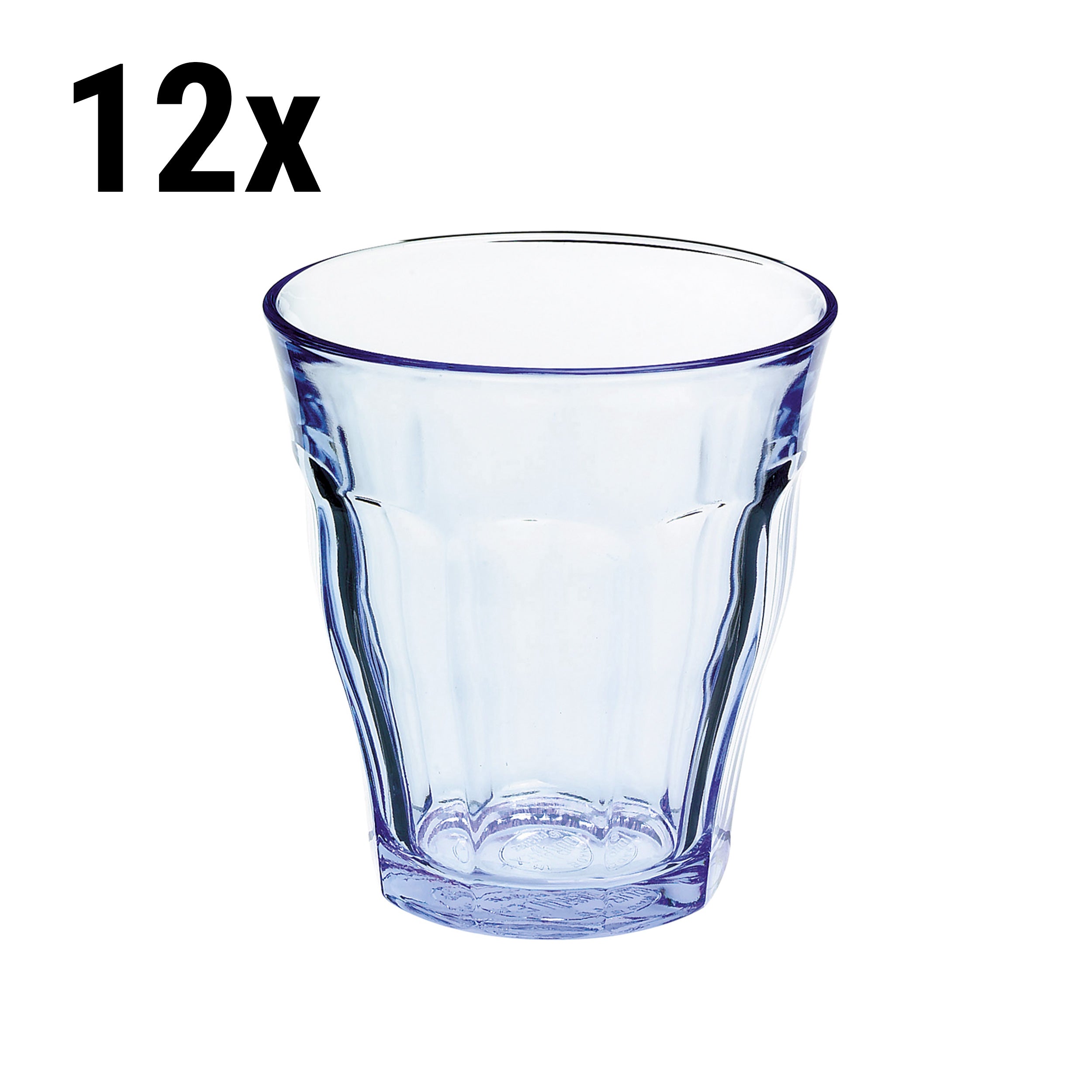 (12 stk.) Duralex All Purpose Drikkeglas - ISTANBUL - 220 ml - Blå-Transparent