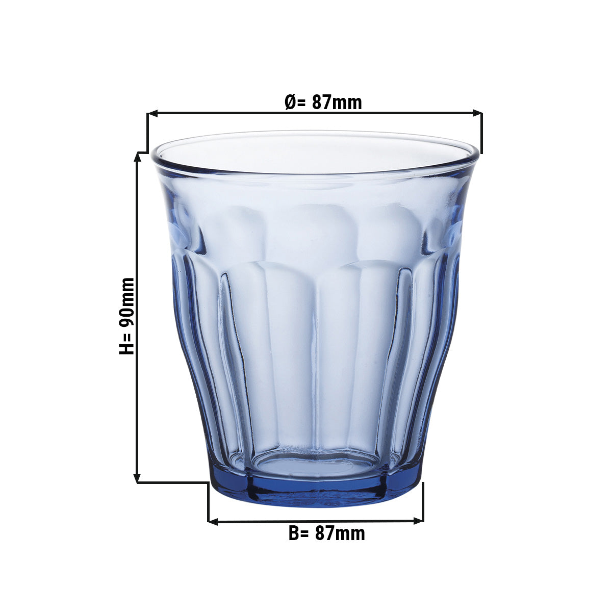 (12 stk.) Duralex All Purpose Drikkeglas - ISTANBUL - 250 ml - Blå-Transparent