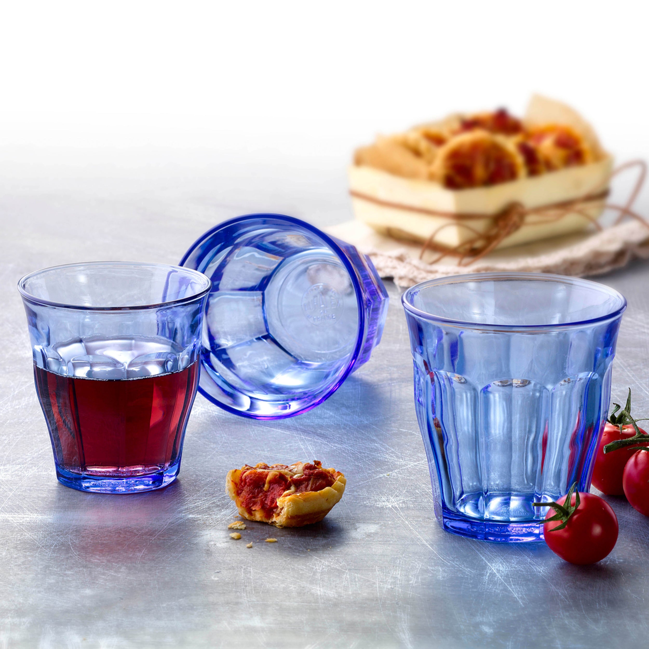 (12 stk.) Duralex All Purpose Drikkeglas - ISTANBUL - 250 ml - Blå-Transparent