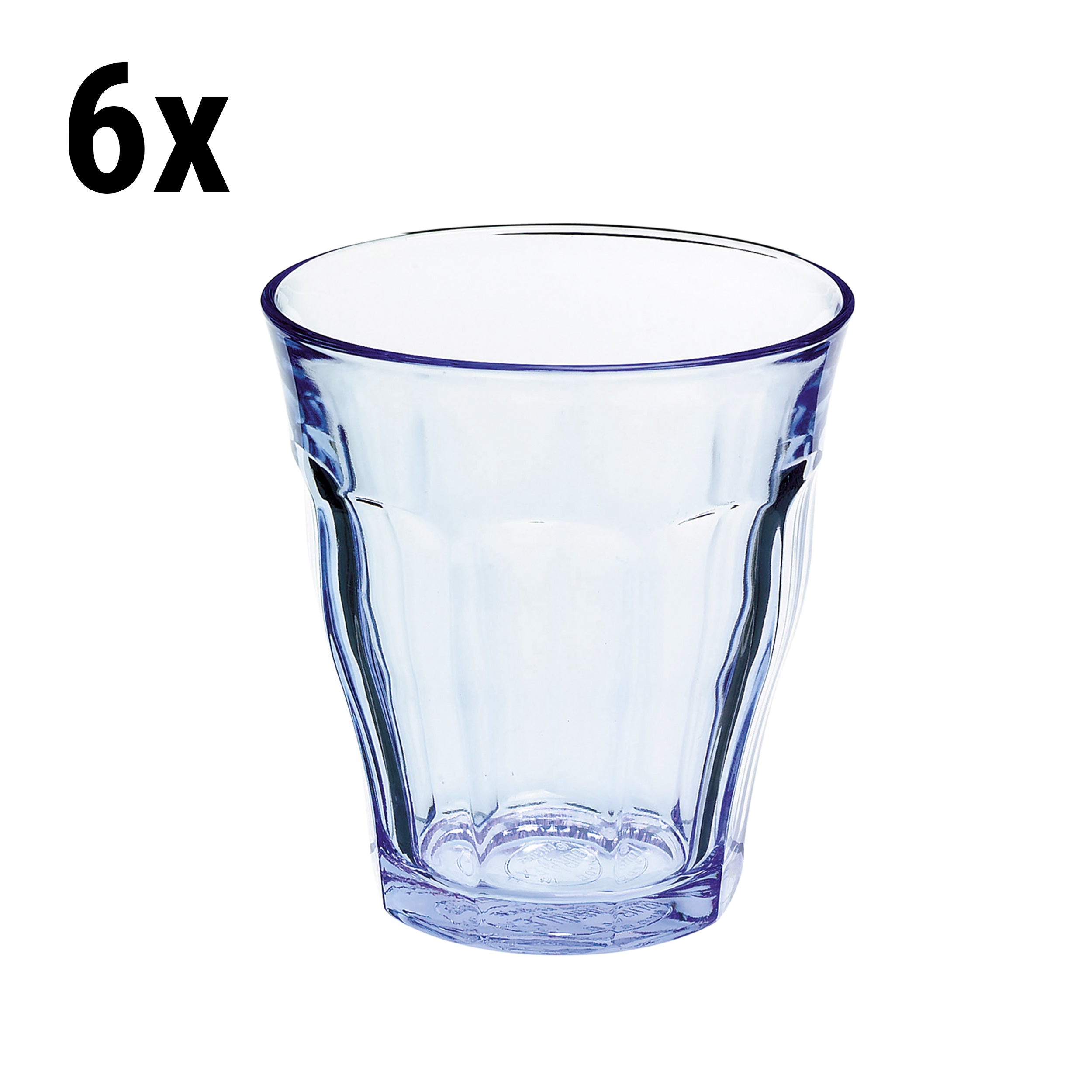 (6 stk.) Duralex All Purpose Drikkeglas - ISTANBUL - 310 ml - Blå-Transparent