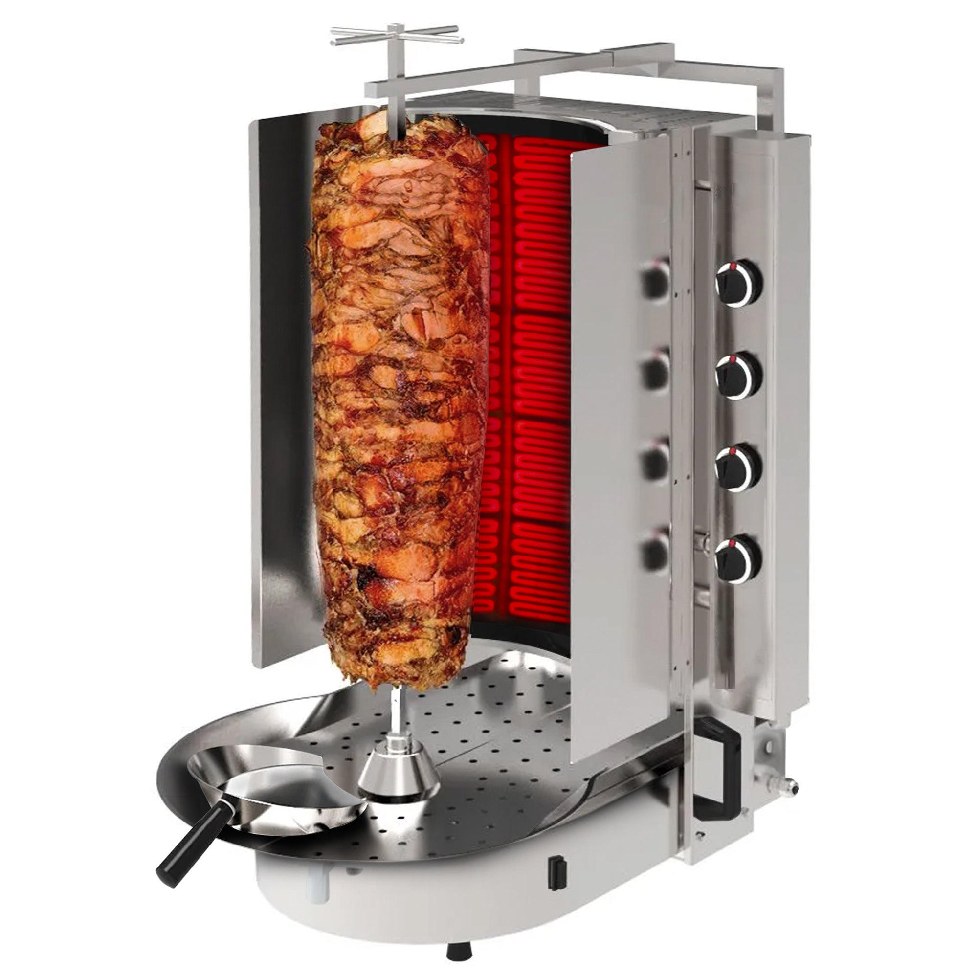 Gyros/ kebabgrill - 8 brændere - med Robax-glas - max. 75 kg