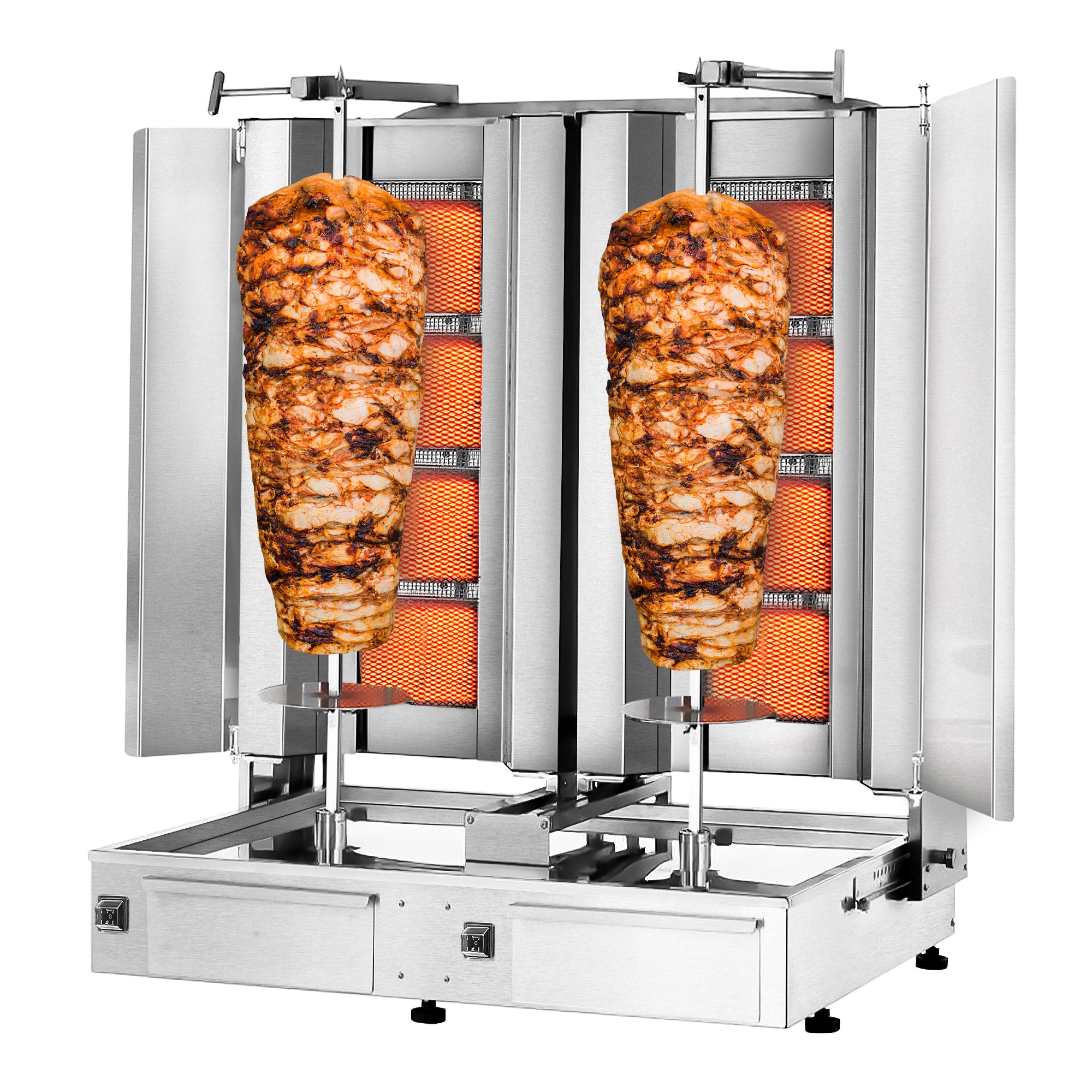 Kebabsteger - 4+4 brændere - max. 120 kg - inkl. beskyttelsesplade