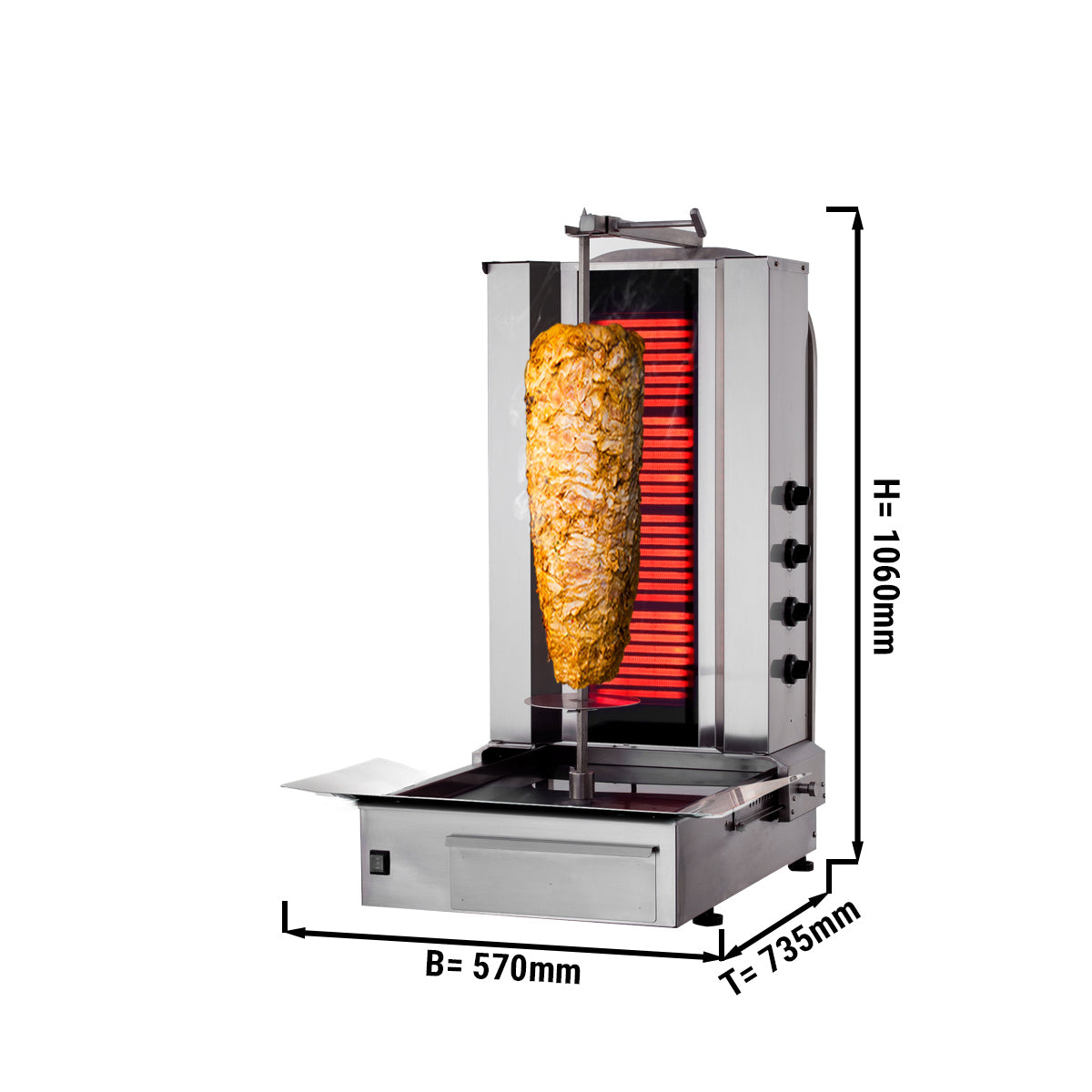 Kebabsteger 4 brænder / maksimum 60 kg