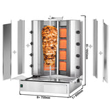 Kebabsteger - 4+4 brændere - V-form - max. 100 kg
