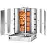 Kebabsteger/kebabgrill - 4inkl.4 brændere - V-form - maks. 100 kg - inkl. 2 Beskyttelsesplade & 2 Dør