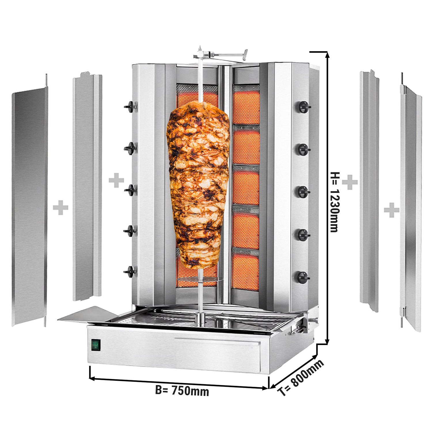 Kebabsteger - 5+5 brænder - maksimum 120 kg