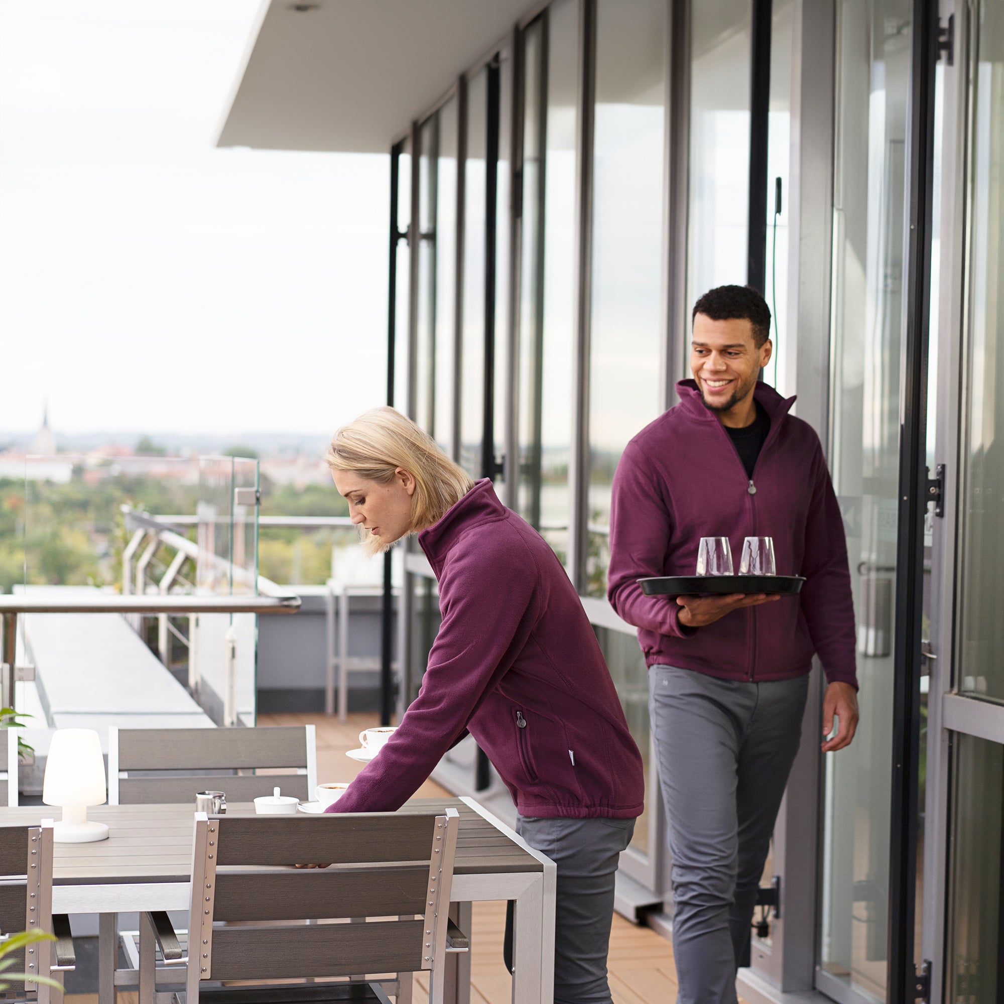 Karlowsky | Fleecejakke til damer til opvarmning - Aubergine - Størrelse: 2XL