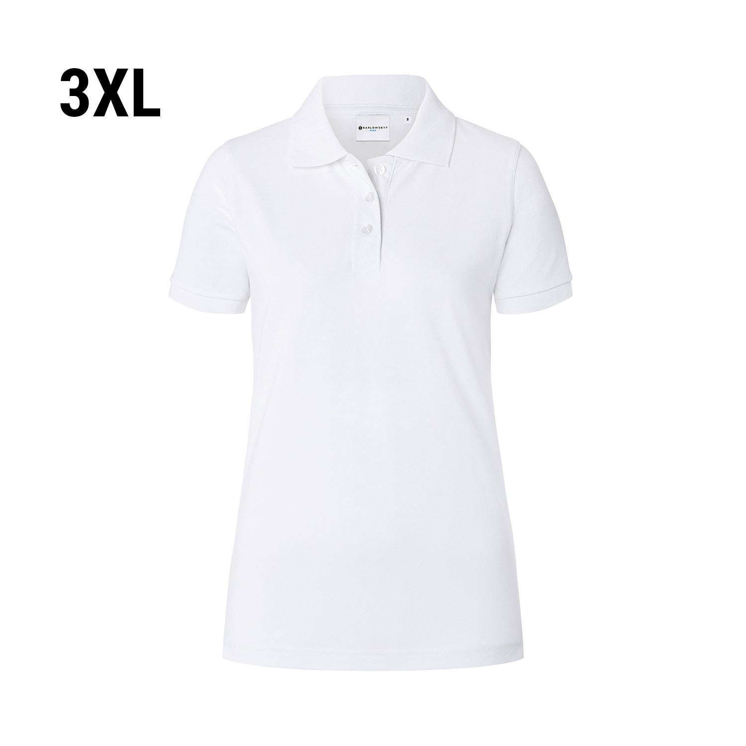 Karlowsky | Poloshirt Basic til damer - Hvid - Størrelse: 3XL