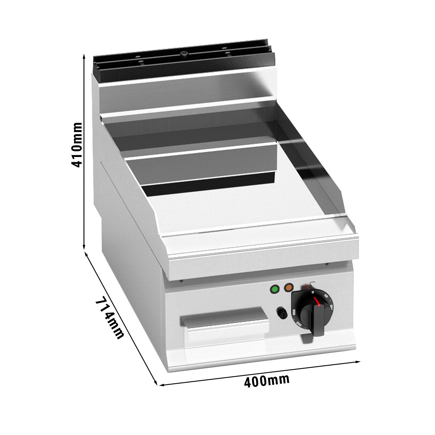 Elektrisk stegeplade - glat - med en blank finish (4,8 kW)