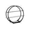 Etagere - rustfrit stål & sort plexiglas - rund - 390x190 mm - 3-etagers - Højde: 390 mm