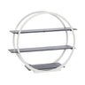 Etagere - rustfrit stål & hvidt plexiglas - rund - 600x220 mm - 3-etagers - Højde: 600 mm