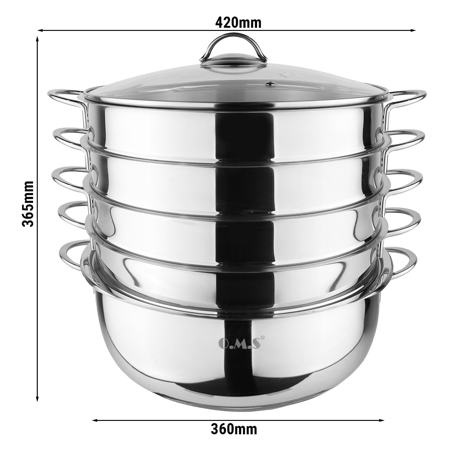 6-dels dampkoger i rustfrit stål | dampkoger - Ø 320 mm