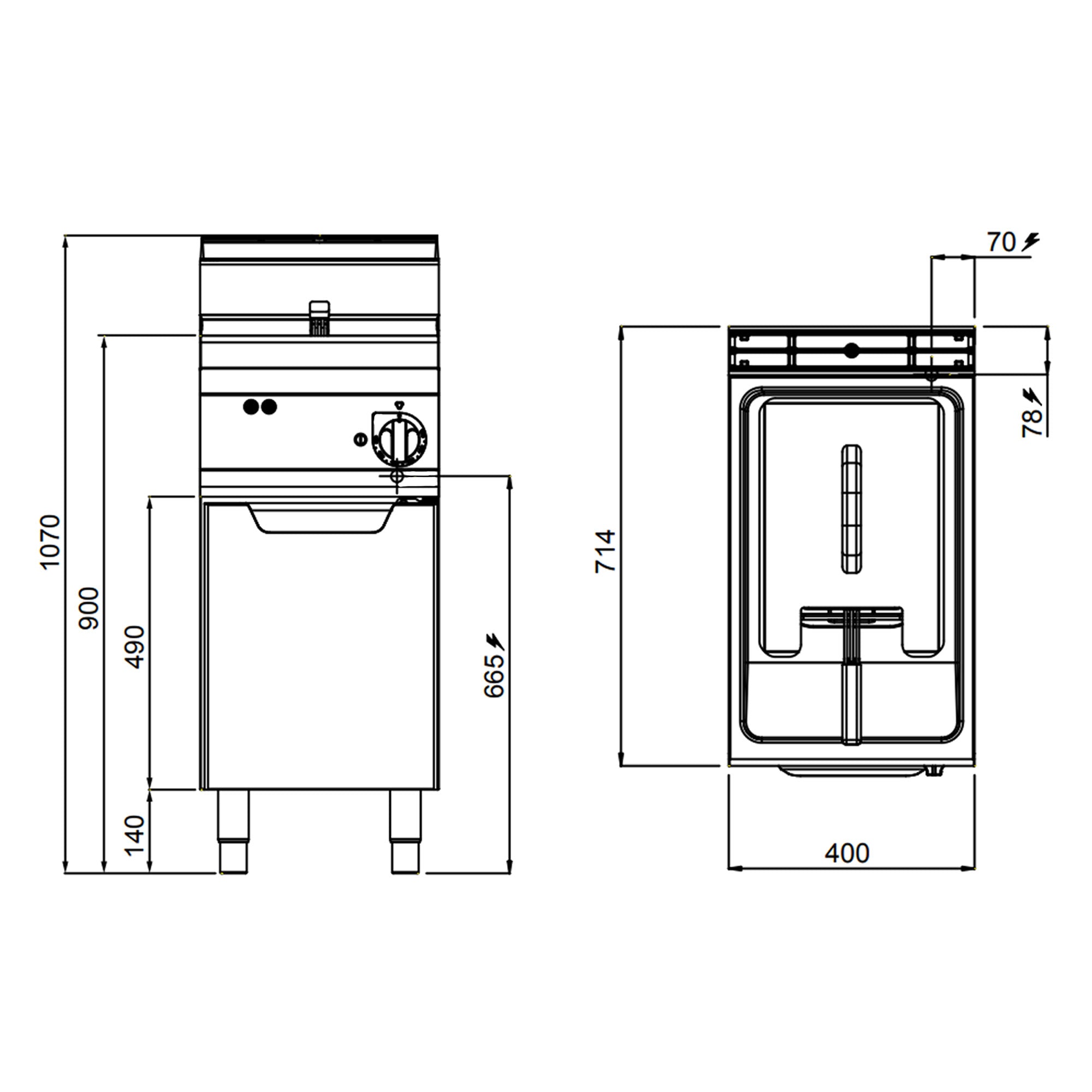 Elektrisk friture 18 liter (13,5 kW)