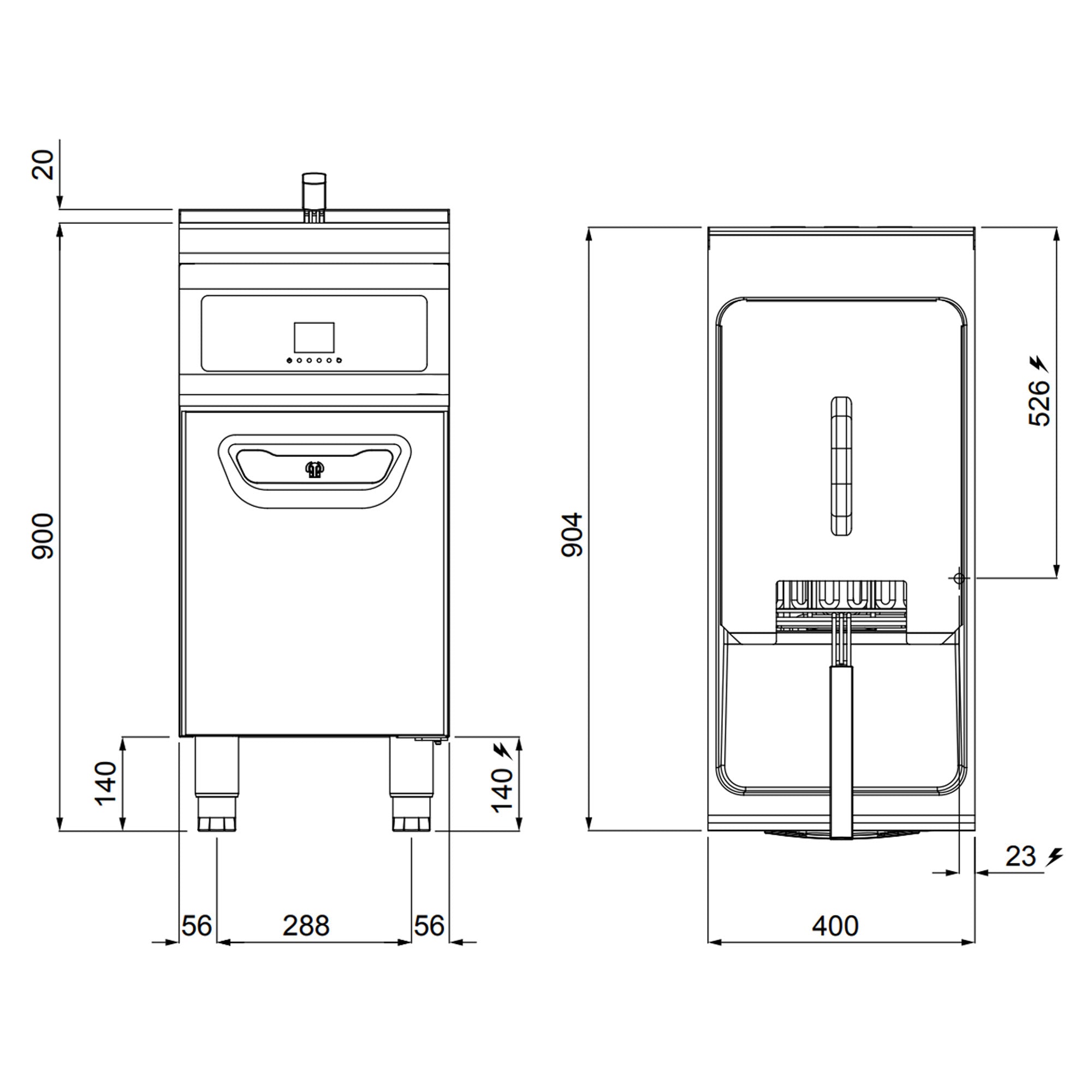 Elektrisk frituregryde 22 liter - med oliefiltersystem